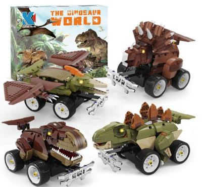 China Creative Electronic Dinosaur Toys DIY Educational Rc Car Kids Blocks Toys Building for sale