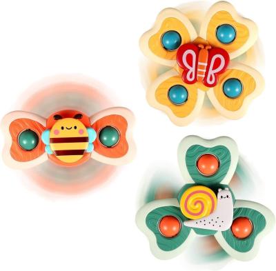 China Unisex 3 Pack Suction Cup Spinner Toys for Baby Toddler Educational Suction Baby Toys for sale