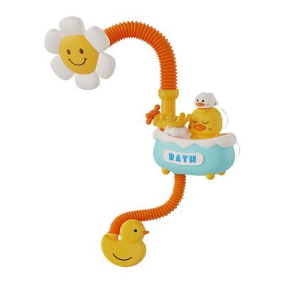 China 0-24 Months Age Range Unisex Electric Sunflower Shower Toy Children's Duck Spraying Water for sale