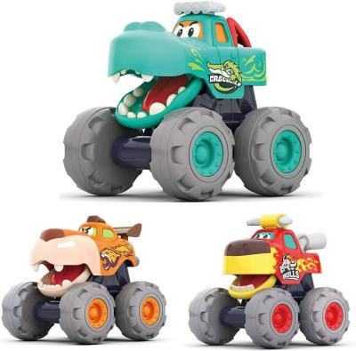 China No Battery 3 Pack Friction Powered Pull Back Toy Cars Set for 1 2 3 Year Old Boys for sale