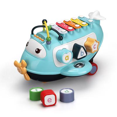 China Children's Puzzle Toy Kids Learning Toddler Pull Toy with Piano and Airplane Melodies for sale