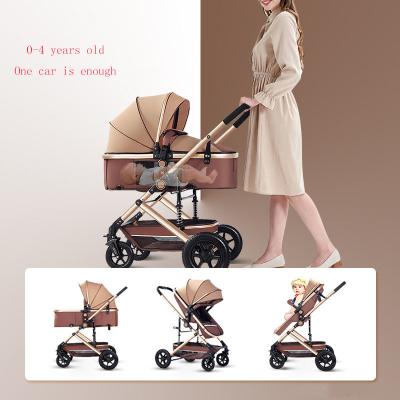 China Hand Push/Foot Foldable Baby Stroller Lightweight Reclining Carriage for All Seasons for sale