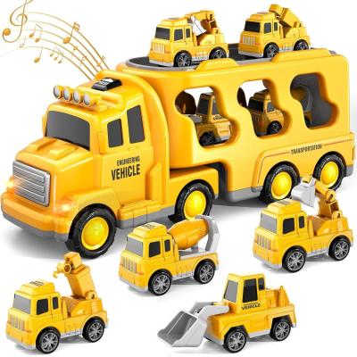 China Friction Power Vehicle Toy Carrier Transport Trucks Car Set for Toddlers Age 2-4 Years for sale