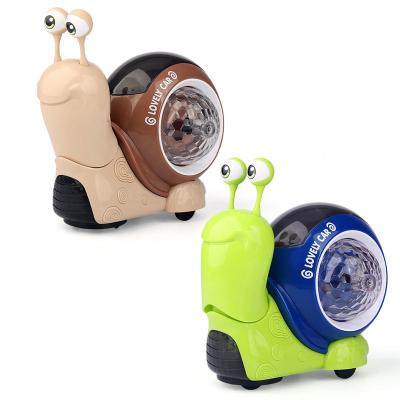 China Plastic Electric Universal Swing Nodding Small Snail Music Projection Light Q Cute Snail Toy Car Children'S Toys for sale