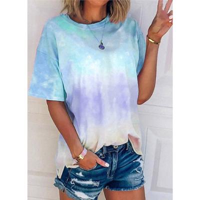 China Wholesale Wash Dye Anti-Wrinkle Tie Cotton Men's Short Sleeve Tee High Street T-shirt Oversized T-shirt for sale