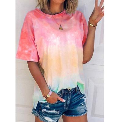 China Anti-wrinkle 2022 new style summer oversized tie dyed t-shirt cotton unisex custom street wear men's t-shirt for sale