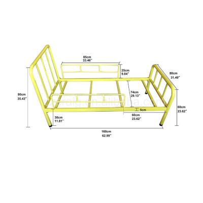 China Modern Black Modern Metal Bed Single Child Sleep Bed Stainless Steel Durable Foldable Beds for sale