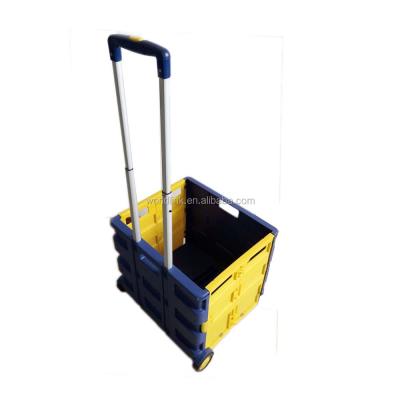 China Folding Portable Shopping Hand Pull 2 ​​Wheel Folding Plastic Cart for sale