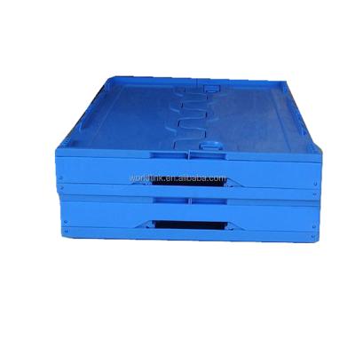 China Recyclable Packaging Binding Binding Lids Storage Plastic Mobile Folding Crate for sale