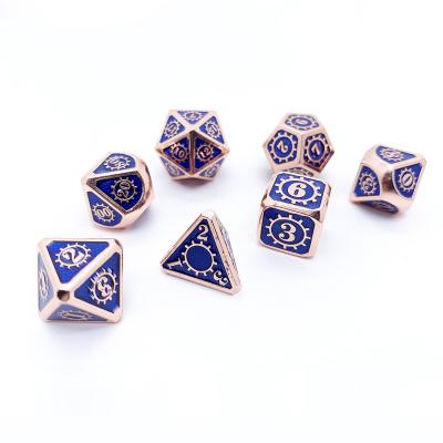 China Polyhedral Die Set 7pcs 2021 Customized Wholesale D4 D6 D8 D12 D20 Luxury Metal Multi-sides Die Cut For Entertainment for sale