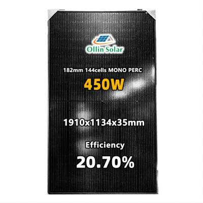 中国 家のためのすべての黒い440W 445W 450W 455W 460Wの太陽電池パネルのモノクリスタル太陽電池パネルの半電池の太陽電池パネルのキット 販売のため