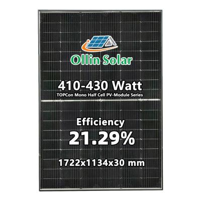 China N TYPE 420W TOPCON N TYPE MONOCRYSTALLINE HALF CELL SOLAR PANEL for sale