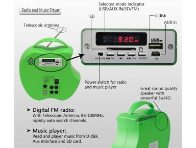 China 10 Watt Portable Solar Panel Charger Solar Lighting Radio Music Player Easy Carry System for sale