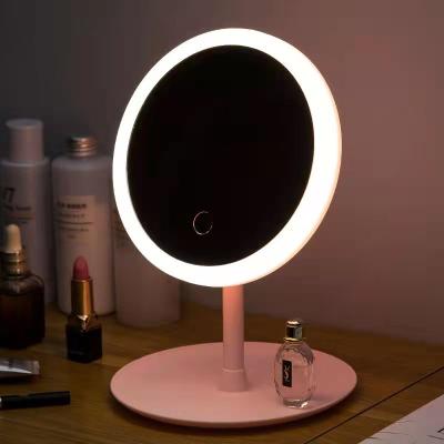 China Lighted Beauty Makeup 5X Magnifying LED Makeup Mirror Glass White Rose Cosmetic Mirror for sale