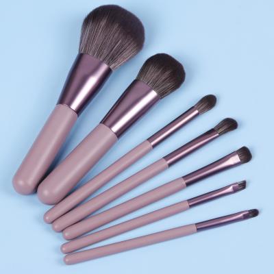 China Angular Blush Mini Makeup Travel Makeup Brush Set 7 Pcs Cute Cosmetic Makeup Brush Set Custom Logo for sale