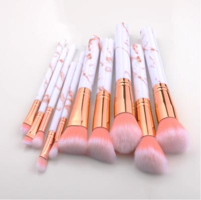 China Face Marble Makeup Marble Styling Cosmetic Brushes 10 Pcs Makeup Marble Brushes With Thick Hair for sale