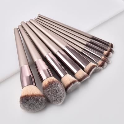 China High End Champagne Gold 10 Pcs Personalized Makeup Brushes Kit Face Eye Foundation Brushes Makeup Set Brush for sale