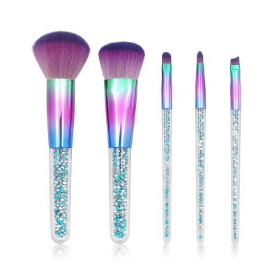 China Angular Blush 5 Pcs Diamond Makeup Brush Set Private Label Kids Makeup Brushes Christmas Cosmetic Brushes Kit for sale