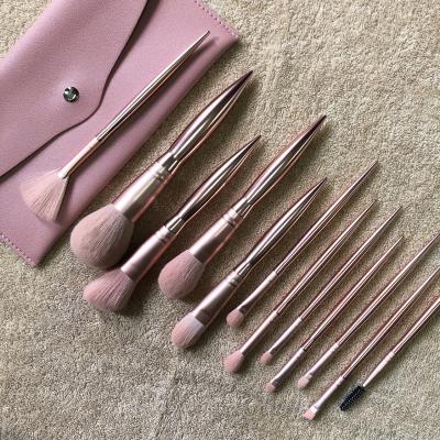 China Angular Blush Wholesale Luxury Pink Foundation Brush Vegan Makeup Brushes Private Label Makeup Brush Set Makeup Brushes for sale