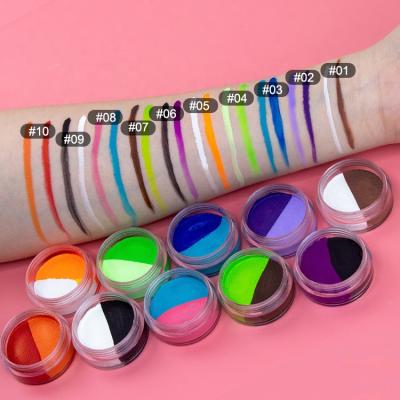 China 2021 New Private Label Neon Pastel Eye Attractive Water Based UV Coating 2 Color Make Up Face Paint Cream For Festival Party Makeup for sale