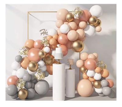 China Modern Blush Pastel Orange Balloon Garland Arch Peach Rose Gold Balloons Latex Balloon Arch Chain Kit Garland Decorations for sale