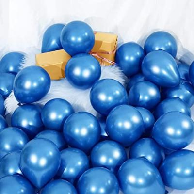 China Other 2022 New Chrome Color Balloons Blue 100 Pcs, Metallic Blue Thick Balloon For Fiesta Wedding for sale