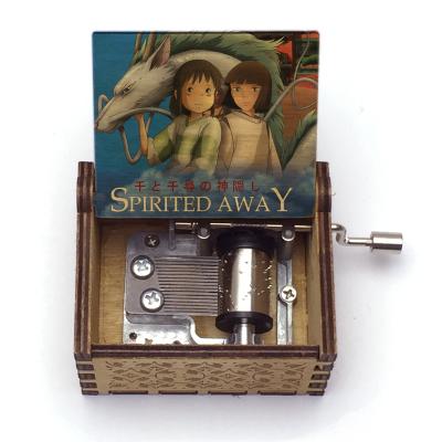 China Vivid Color Printing Japanese Anime Wooden Far Away Always With Me Wooden Music Box Hand 0 Musical Box for sale