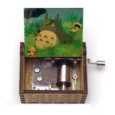 China Wood music printing Totoro my neighbor's daughter gift birthday gift tonari none of the totoro Hand-0ed music box kids music box for sale