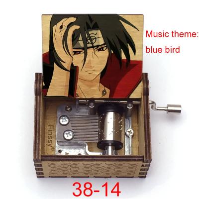 China The wood/shippuden the opening music bird Itachi uchiha print crank music box fans friend Christmas blue cosplay gift for sale