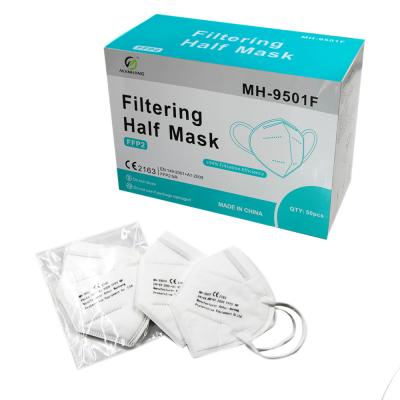 China Daily Civil Use China GB2626 Approved Anti Dust Protect Facemask Pm2.5 Pollution FFP2 Masker 5ply FFP2 Face Mask for sale