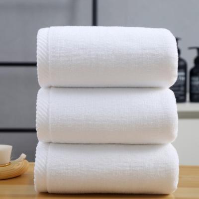 China Cotton 140x70cm Yarn Count Face Towel Soft Plain White 100% Woven 100% Cotton Towel QUICK DRY for sale