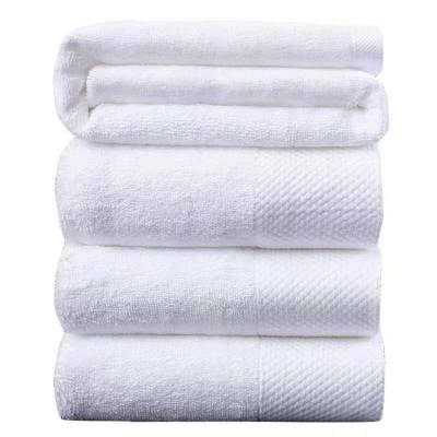 China Custom Logo Hand Face Towels Bath Factory 100% Cotton Beach Towel Hotel 100% White Color Bath Towel Set Wholesale for sale