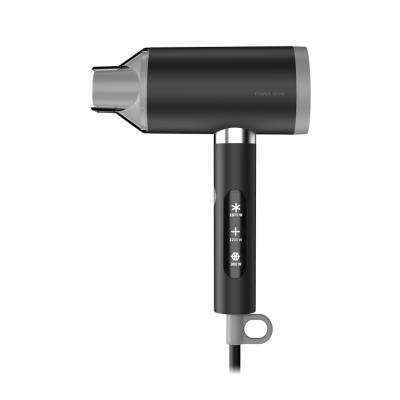 China 1875w Hot And Cold Wind Speed ​​Frequency 3 Black Matte Foldable Frosted Outdoor Hair Dryer for sale