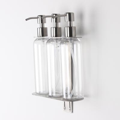 China Double Soap Dispenser Amazon Lotion Dispenser Liquid Pumps with 304 Stainless Steel Top Sale 350ML Double Manual Soap Dispenser for sale