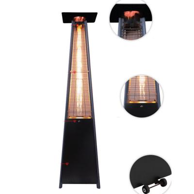 China Outdoor Tower Gas Heater Garden Camping Stainless Steel Stored Standing Customizable Flame Patio Gas Pyramid Heater JDX-A-S for sale