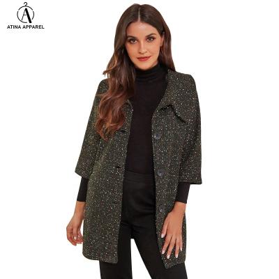 China 2021 Anti-wrinkle fashionable woman winter stylish coat sheared front coat and top button jacket with pockets for sale