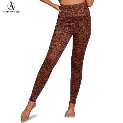 China 2021 New Breathable Fashion Women Sport Yoga Pants Jogging High Waist Ladies Leopard Legging Pants for sale