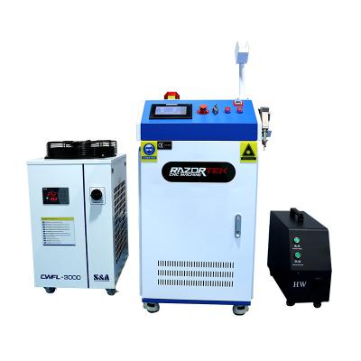 China Hotels Razortek 3000w 3in1 Laser Welding Machine Fiber Laser Welding Rust Remover Laser for sale