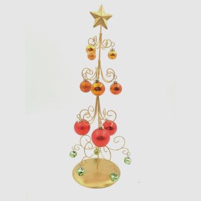 China Chirstmas Decor Wholesale Newly Designed Metal Top Star Decorated Christmas Ball Tower for sale