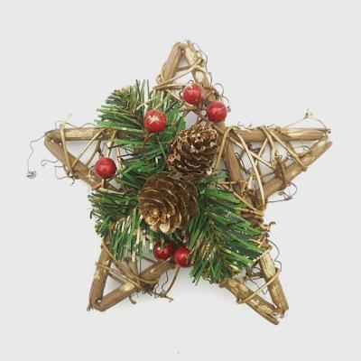 China Wholesale Natural Christamas Home Decoration Rattan Star Decoration Christmas Tree Holiday Pendant for sale