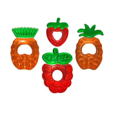 China Baby Toy Two Color Fruit Shape Stuff Baby Teether Soft And Water Filled Baby Toy Teether for sale