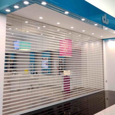 China Crystal See Through Roller Shutter Doors 3mm 2.3mm Polycarbonate Rolling Shutter Door Te koop