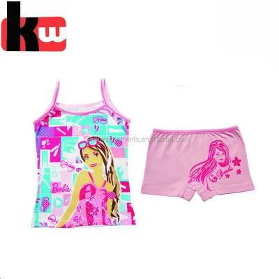 China Kids Breathable Breathable Pajamas, V-Neck Summer Cute Tank Tops And Panty Sets for sale