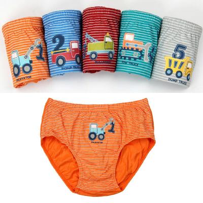 China Wholesale Antibacterial Boys Kids Underwear Soft Cotton Briefs Cartoon Car Truck Underwear Panties Briefs for sale