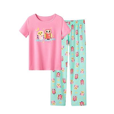 China Summer Girl Sleepwear Set Underwear Pajamas Kids Girl Washable Customized Printing Pajamas Set Short Long Sleeve Pants for sale