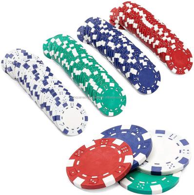 China Durable Custom 50 Clay Composite Dice Striped Poker Chip Texas Hold 11.5 Gram Ceramic Poker Chips Set for sale