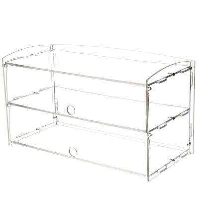 China Factory Wholesale 2 Tier Clear Acrylic 2 Tier Cake Cabinet Bakery Pastry Showcase for sale