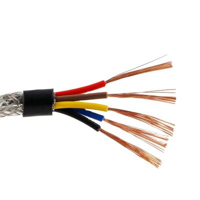 China PVC construction flexible RVVP 5core cable 0.2mm core cable 0.2mm braid 24awg electric multi shield alarm signal cable for sale