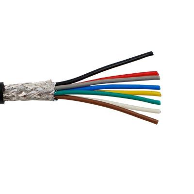 China Construction Cable RVVP 8core 0.12mm Full Control 26awg Signal Cable Braid Shield Wholesale Copper Electrical Wires for sale