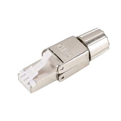 China TIA/EIA 568A/568B Good Selling FTP Gold Plating Shield Cat7 CAT6A Rj45 Connector Tool Free Shielding Network Cat7 Connector en venta